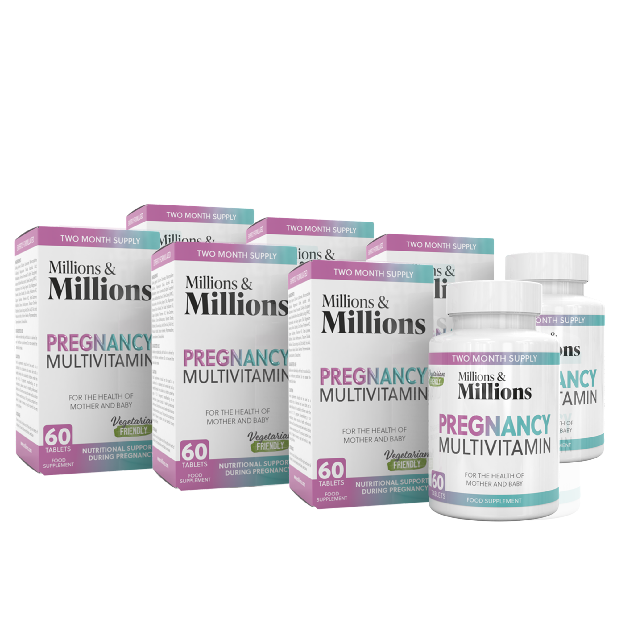 Millions & Millions Pregnancy Multi Vitamins & Minerals (Box) 8 x 60 Tabs - Out of Date